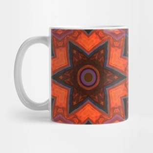 Mosaic Kaleidoscope Flower Orange Purple and Blue Mug